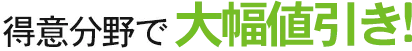 得意分野で大幅値引き!