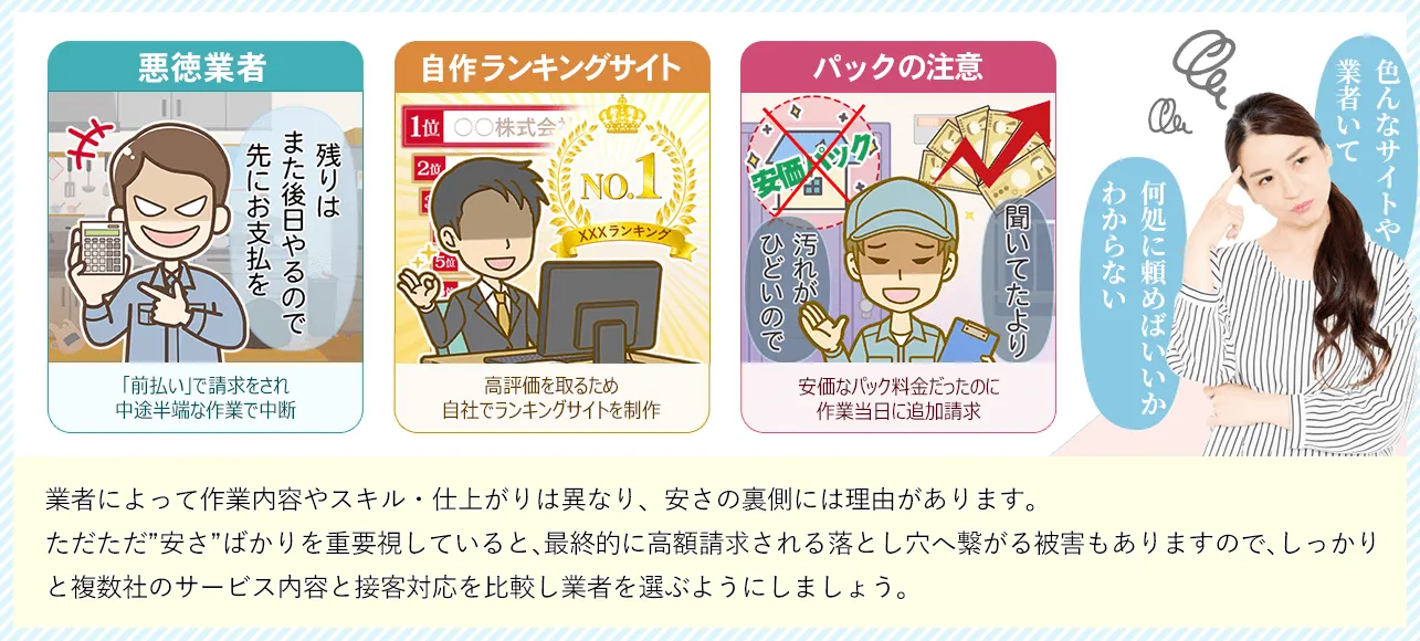 よくあるトラブル 業者選びは慎重に