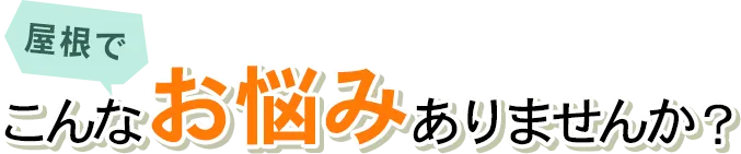 屋根でこんなお悩みありませんか？